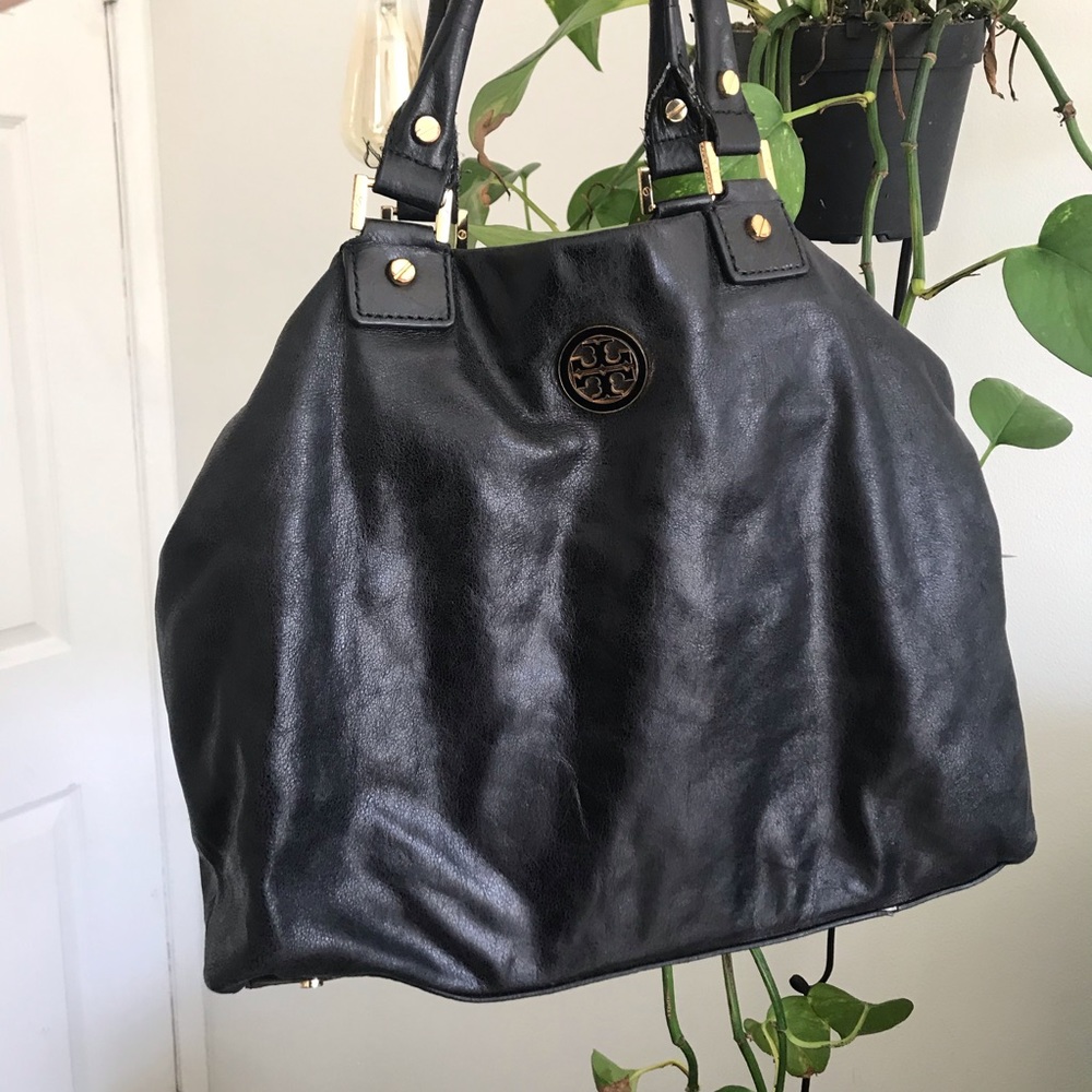 Tory Burch Black Leather Hobo Purse
